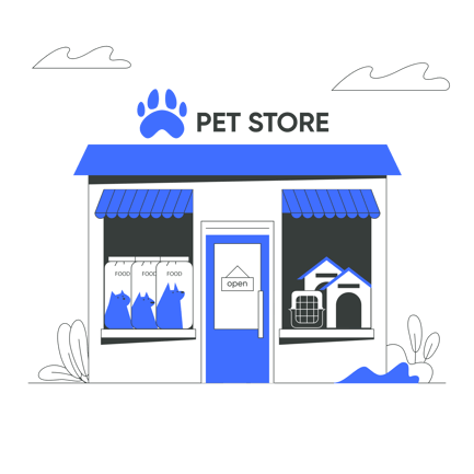 Illustration of a Pet Store Front