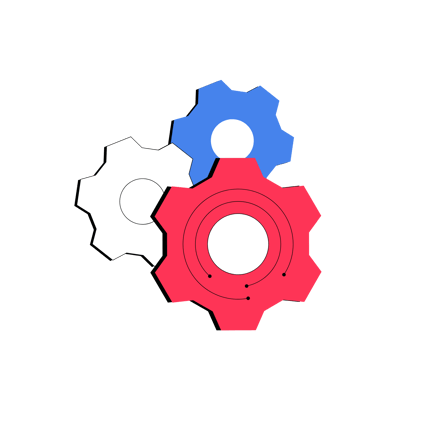 Flat Style Gear Cogs Illustration