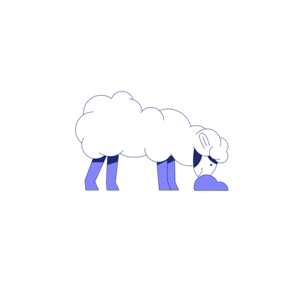Cartoon Sheep Grazing