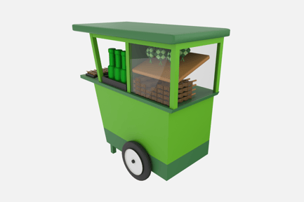 Preview: Chicken Satay Stall 3D Illustration