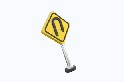 Preview: U Turn 3D Illustration