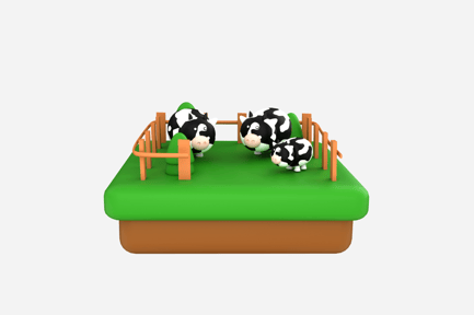 Preview: Dairy Farm 3D Illustration
