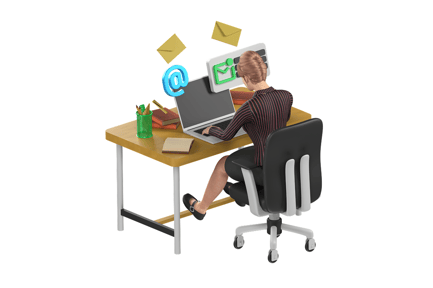 Preview: Women Checking Email 3D Icons