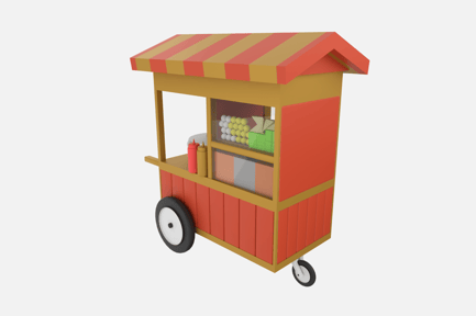 Preview: Siomay Stall 3D Illustration