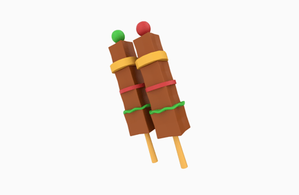 Preview: Kabab 3D Illustration