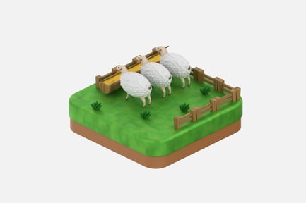 Preview: Sheep Farm 3D Illustrations
