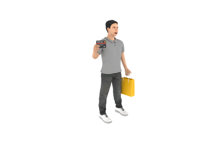 Preview: Man Pays Using a Card 3D Icon