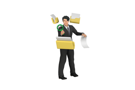 Preview: Businessman Finding File 3D Icons