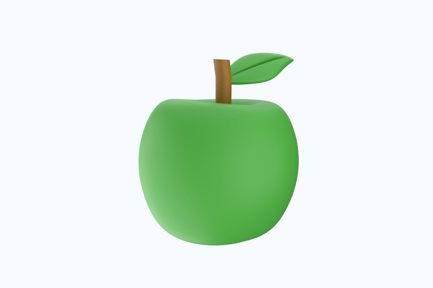 Preview: Green Apple 3D Illustration
