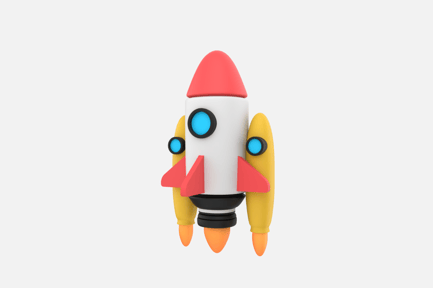 Preview: Rocket Side View 3D Icon