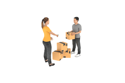 Preview: Woman Paying Cash on Delivery 3D Icon