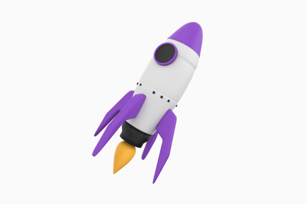 Preview: Rocket Side View 3D Illustration