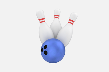 Preview: Bowling Strike 3D Illustration