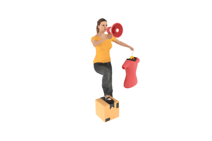 Preview: Woman Announcing New Product 3D Icon