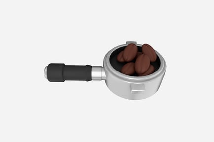 Preview: Coffee Beans With Portafilter 3D Illustration