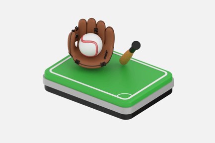 Preview: Baseball 3D Illustrations