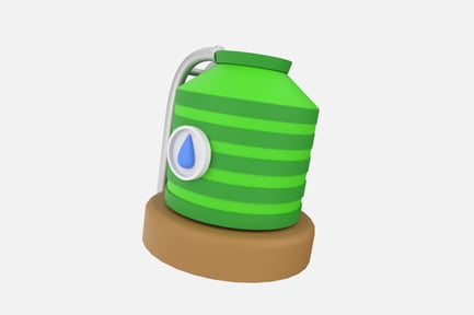 Preview: Rainwater Collection Barrel 3D Icon
