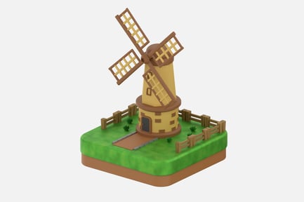 Vorschau: Windmühle 3D-Illustrationen