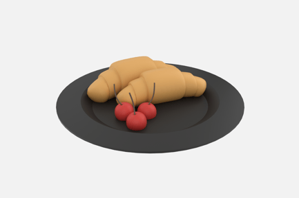 Preview: Croissants and Cherries 3D Icon
