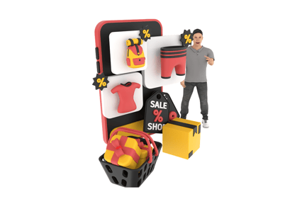 Aperçu: Icône 3D Man Shopping Discount
