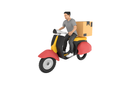 Preview: Delivery Product on Scooter 3D Icon