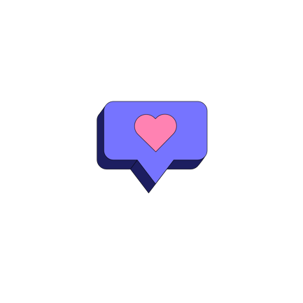 Animated Liked Message with Heart Icon