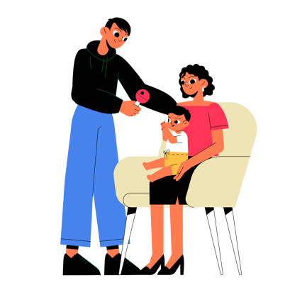 Meeting Newborn Illustration
