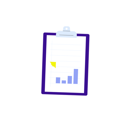 Financial Analysis Chart Growth on Clipboard Illustration