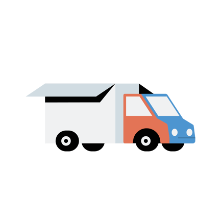 Animated Delivery Truck Opening Back Door