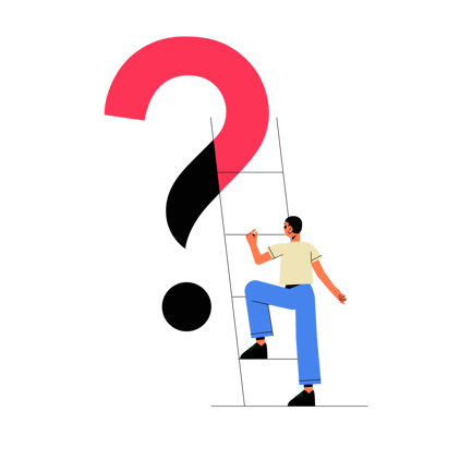 Man Climbing to Question Mark Illustration