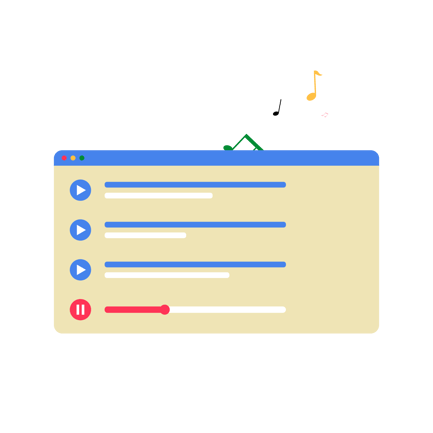 Playlist Interface Flat Style Animation