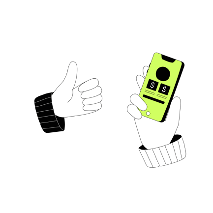 Payment Processed on Mobile Phone Illustration