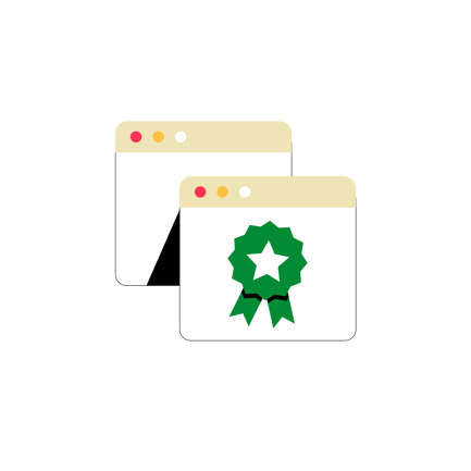 Flat Upgrade Illustration of Website with Star Award