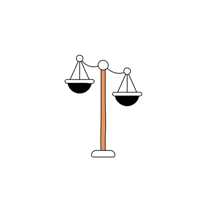 Cartoon Style Justice Scales Illustration
