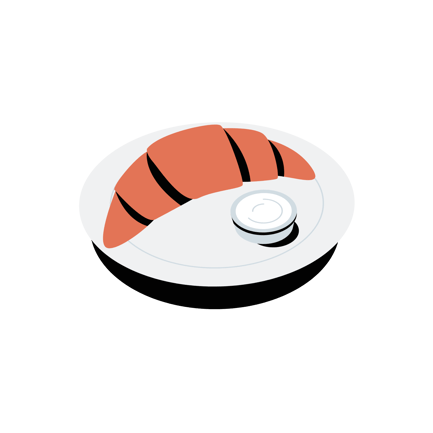 Croissant with Sauce on a Plate Animation