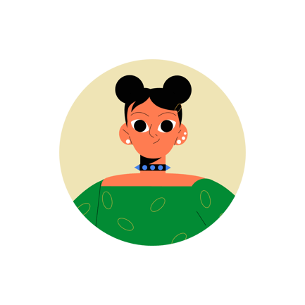 Flat Illustration of a Teenage Girl