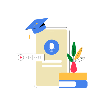 Academic Podcast Mobile Application Illustration