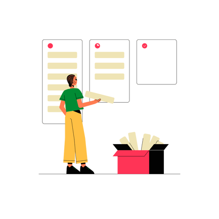 Flat Illustration of Task Allocation Process
