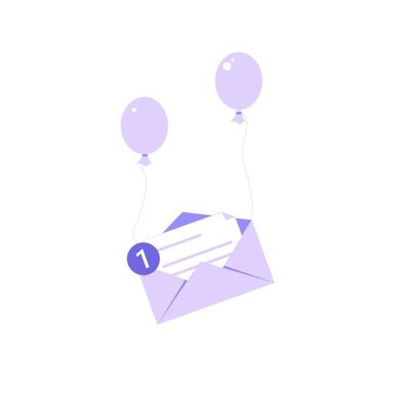 Unread Message Notification Icon with Balloons