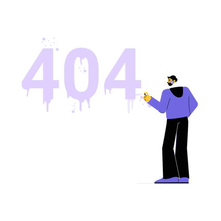 Duotone Illustration of a Man Painting 404 Error Message