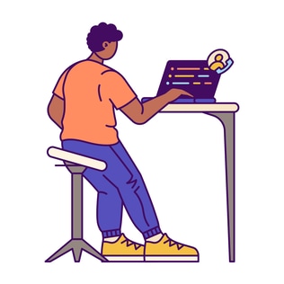 Male Programmer Having Online Meeting