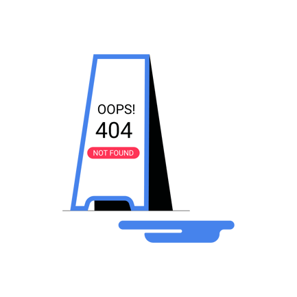 Flat Style 404 Not Found Error Illustration