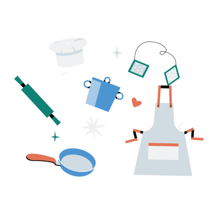 Flat Illustration of Kitchen Gear at Home
