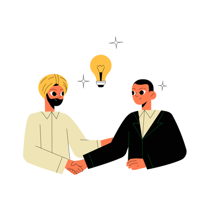 Diverse Business Partnership Illustration