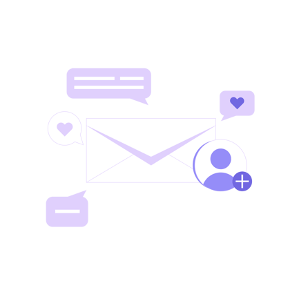 Social Media Communication Duotone Illustration