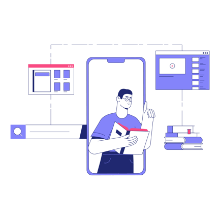 Online Learning with Man and Smartphone Duotone Style