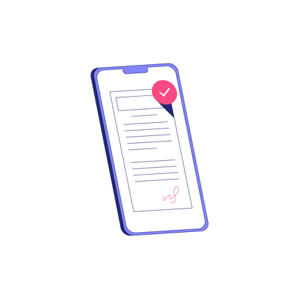 Mobile Security with Checkmark and Document Illustration