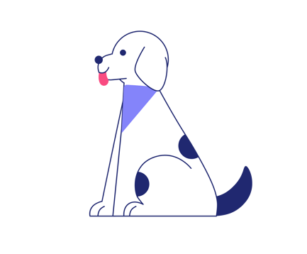 Dog with Bandana Duotone Illustration