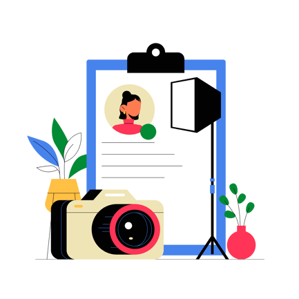 Fashion Photography Portfolio Illustration in Flat Style