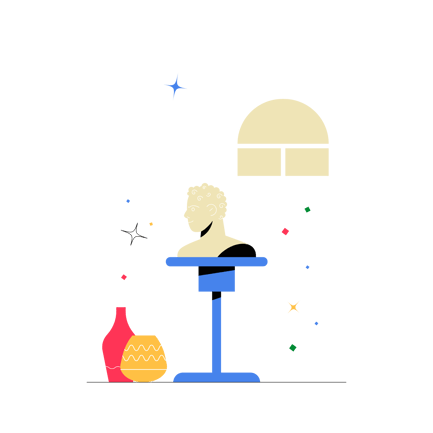 Flat Illustration of a Sculpture Studio